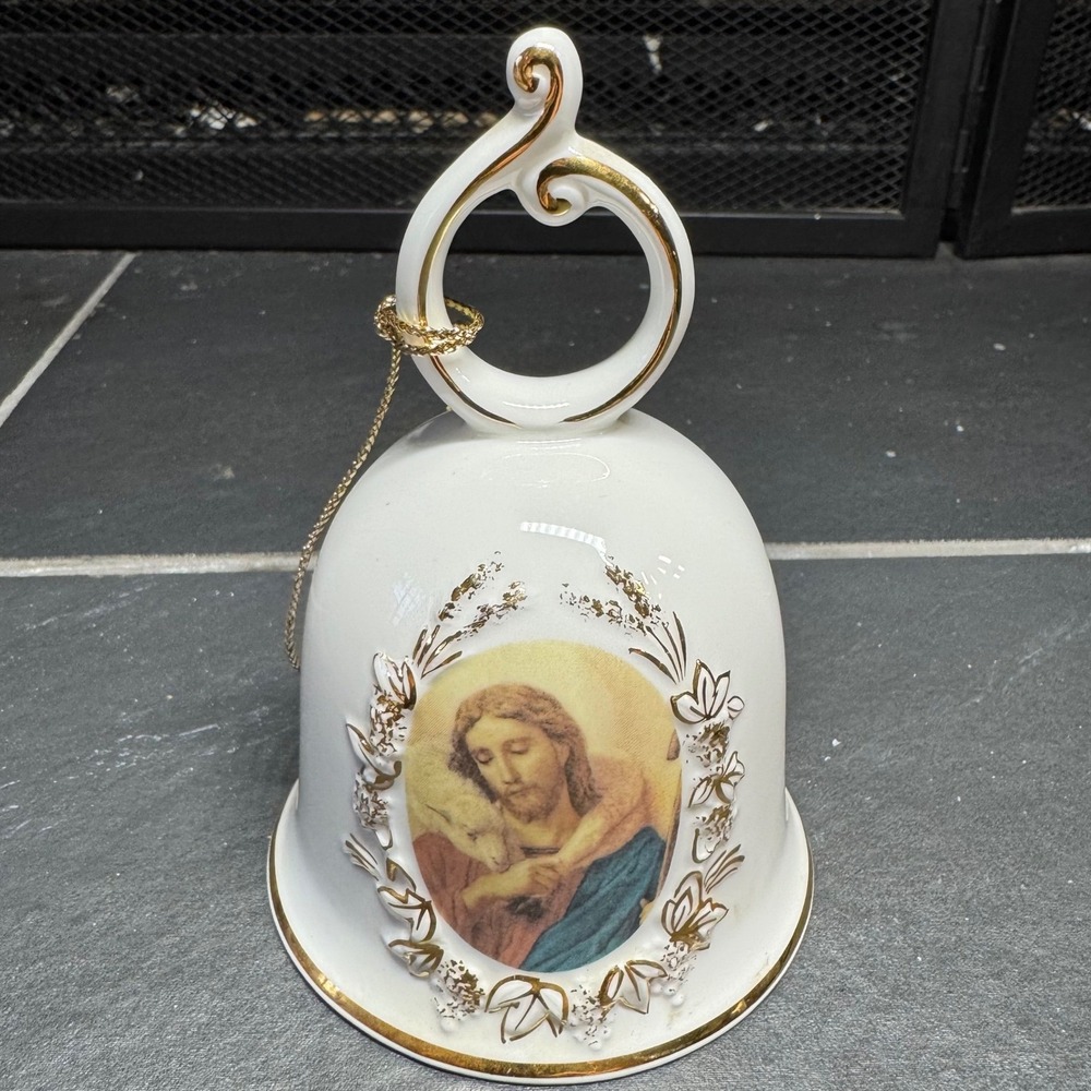 Vintage‎ 1979 Maruri Masterpiece Bone China Jesus Good Shepherd Bell Roman Inc